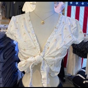 Brandy Melville Rae Ruffle Top